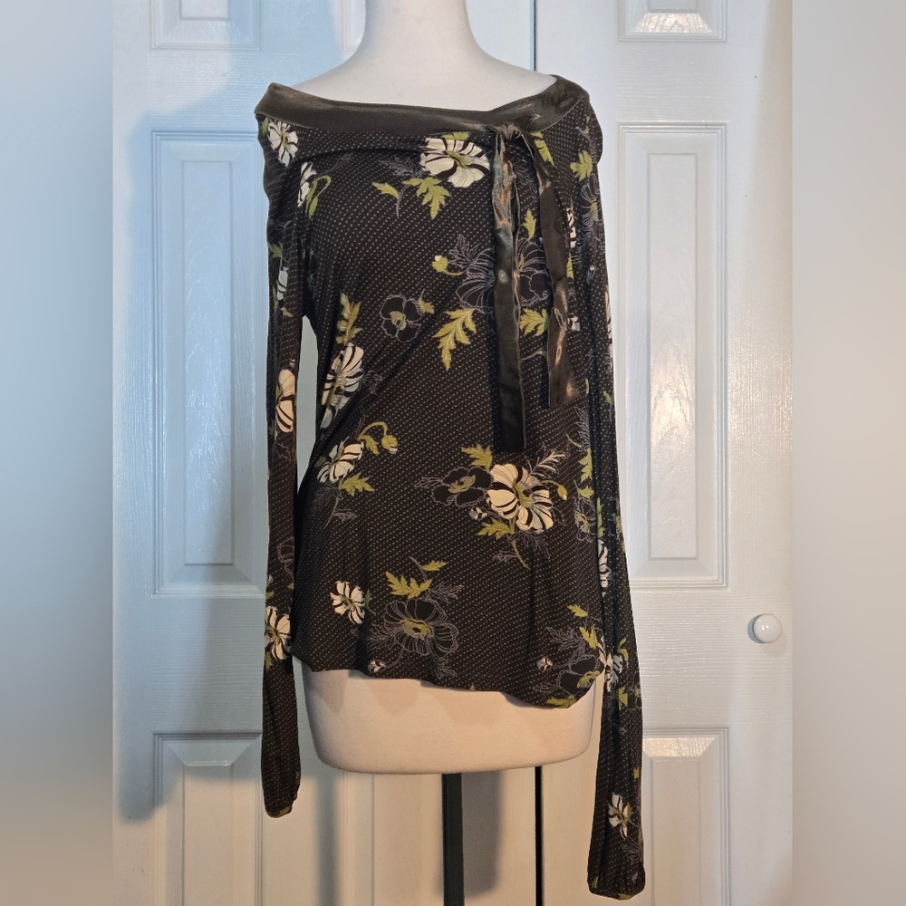 Green Floral Long Sleeve Blouse 14
